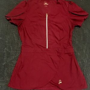 Jaanuu tulip scrub top - rose wine